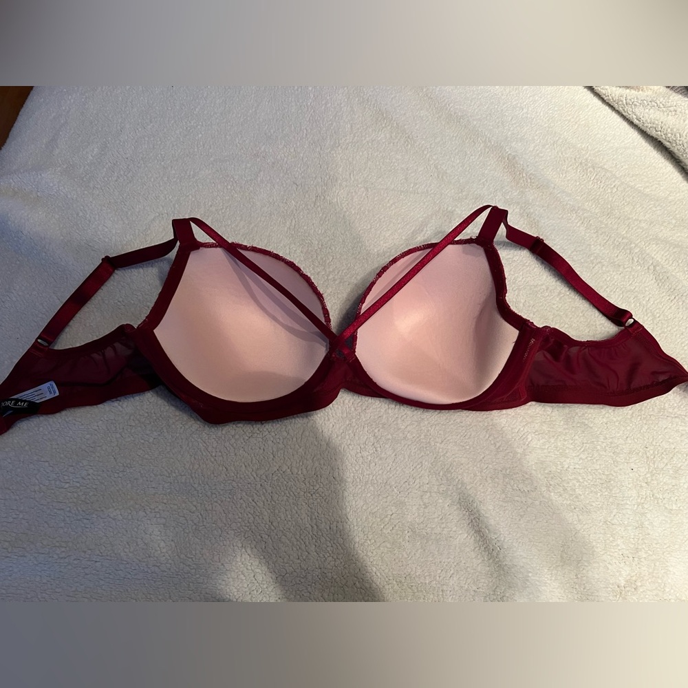 Adore Me Burgundy Lace Bra 38DD - Picture 3 of 6